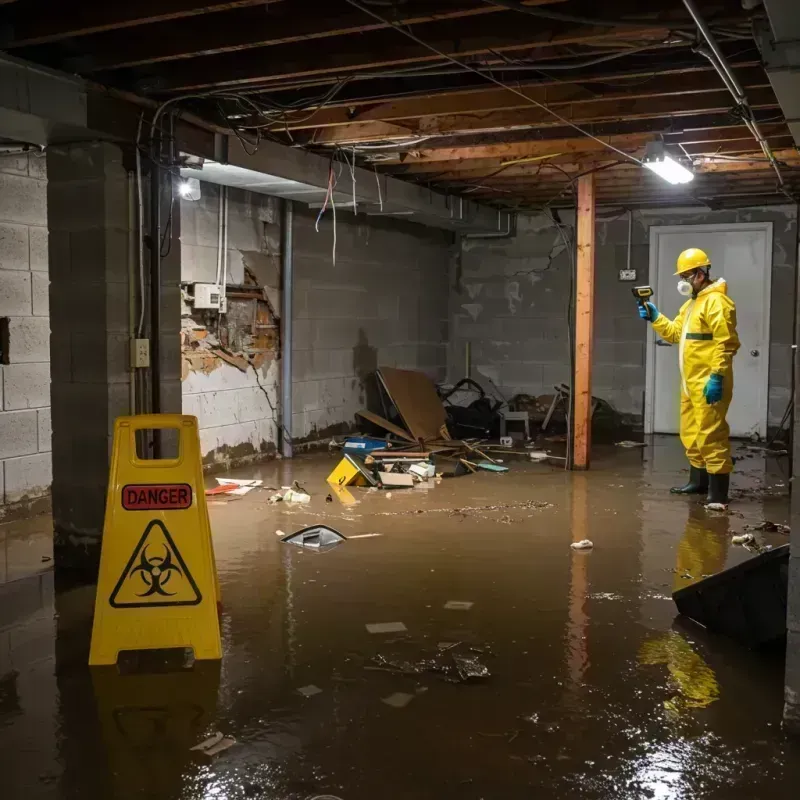 Flooded Basement Electrical Hazard in Joliet, IL Property